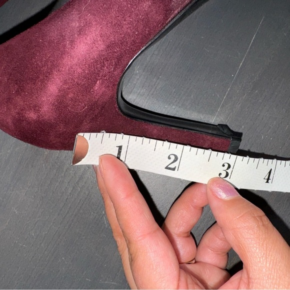 St. John Maroon Suede Pumps with Bow - Picture 8 of 8